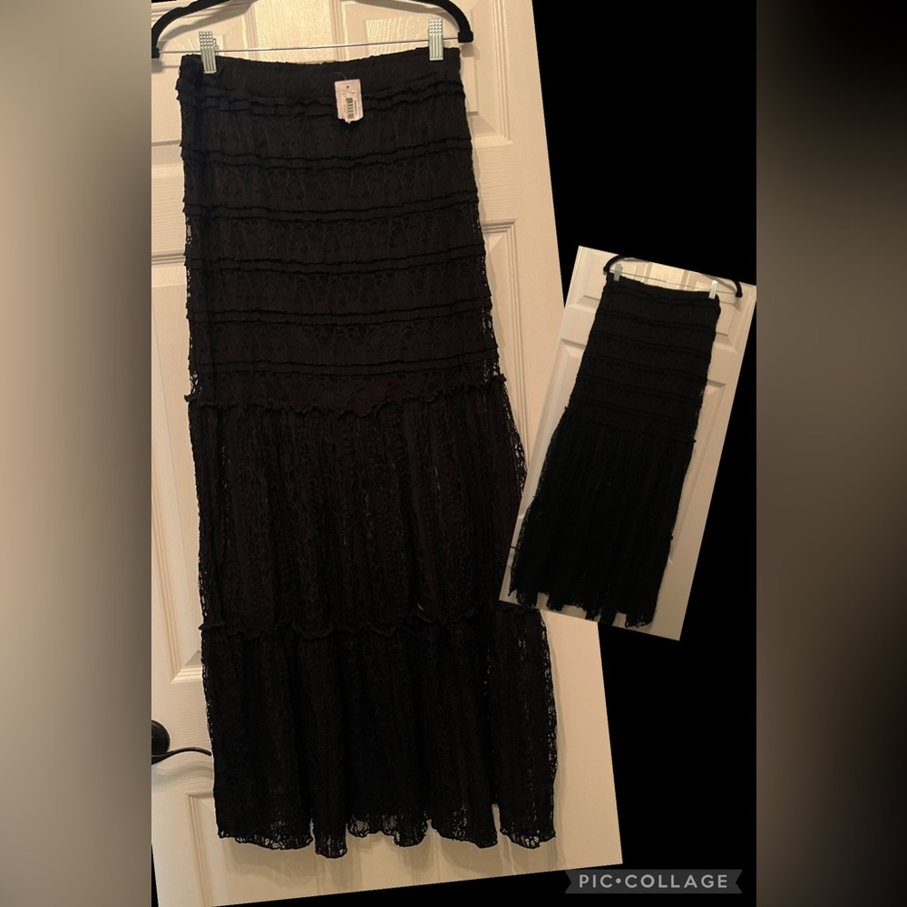 Bohemian Black Lace Skirt Size M